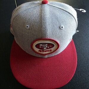 New never been worn 49ers New Era snapback hat in gray and red.
